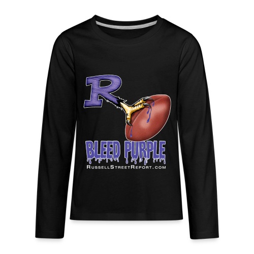 ravens r bleed shirt png - Kids' Premium Long Sleeve T-Shirt