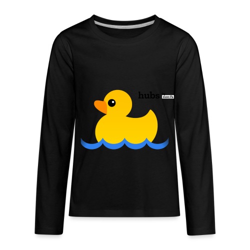 Hubs Duck - Wordmark and Water - Kids' Premium Long Sleeve T-Shirt