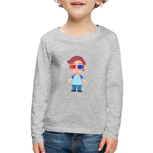 Boy with eye 3D glasses - Kids' Premium Long Sleeve T-Shirt