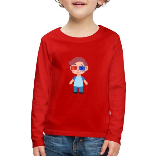 Boy with eye 3D glasses - Kids' Premium Long Sleeve T-Shirt