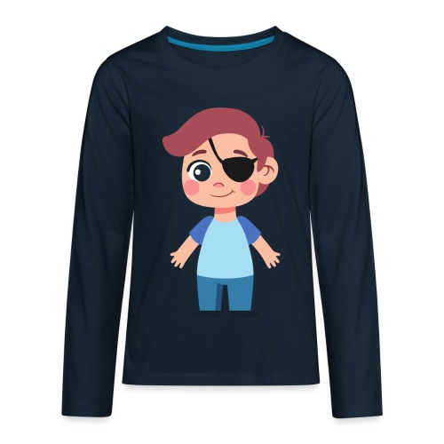 Boy with eye patch - Kids' Premium Long Sleeve T-Shirt
