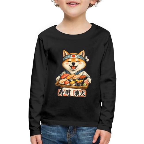 Funny Shiba Inu Sushi Kawaii Dog Tee - Kids' Premium Long Sleeve T-Shirt