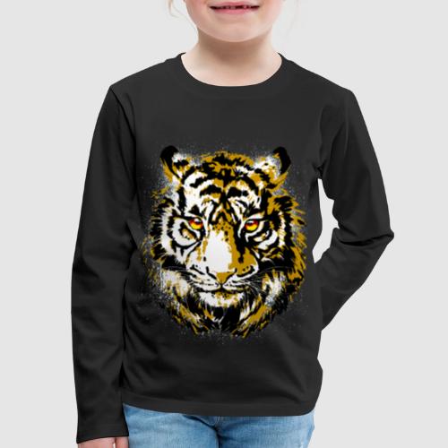 Realistic Tiger Illustration - Tiger Face - Kids' Premium Long Sleeve T-Shirt