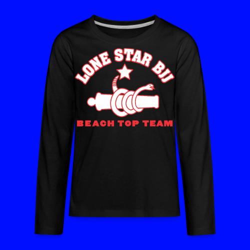 Beach Top Team - Lone Star BJJ - Red and White - Kids' Premium Long Sleeve T-Shirt
