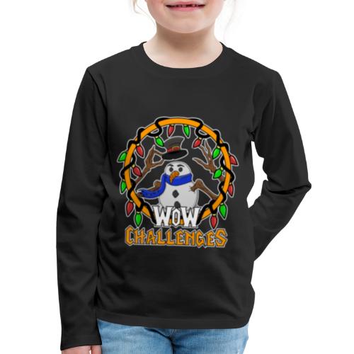 WoW Challenges Holiday Snowman WHITE - Kids' Premium Long Sleeve T-Shirt