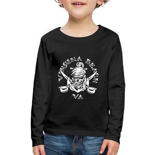 Virginia Beach, VA Pirate Skull Anchor and Swords - Kids' Premium Long Sleeve T-Shirt