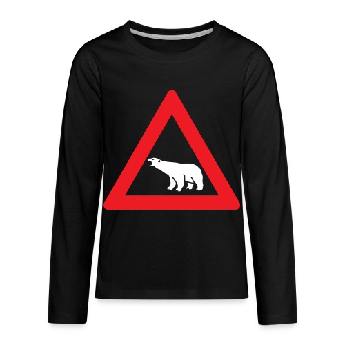 Polar Bear Road Sign - Kids' Premium Long Sleeve T-Shirt