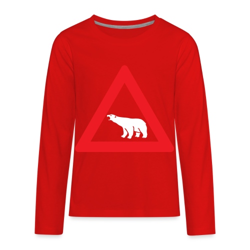 Polar Bear Road Sign - Kids' Premium Long Sleeve T-Shirt