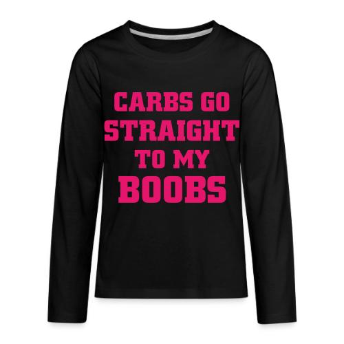 boobs text - Kids' Premium Long Sleeve T-Shirt