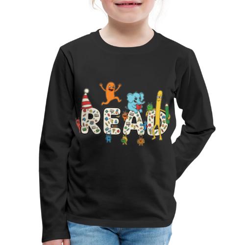 Whimsical READ Kids Cartoon - Kids' Premium Long Sleeve T-Shirt