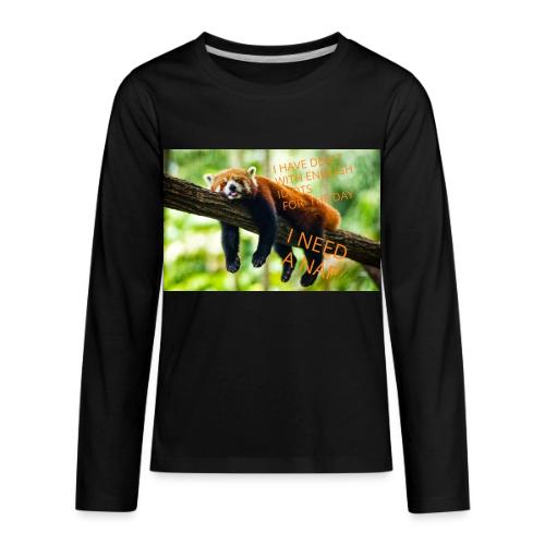 Fox napping meme - Kids' Premium Long Sleeve T-Shirt