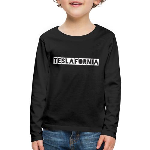 Teslafornia Blackout WHT - Kids' Premium Long Sleeve T-Shirt
