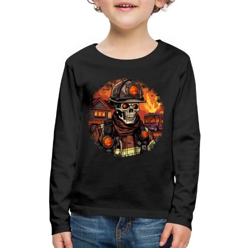 Skeletons Firefighter / fireman skeleton - Kids' Premium Long Sleeve T-Shirt