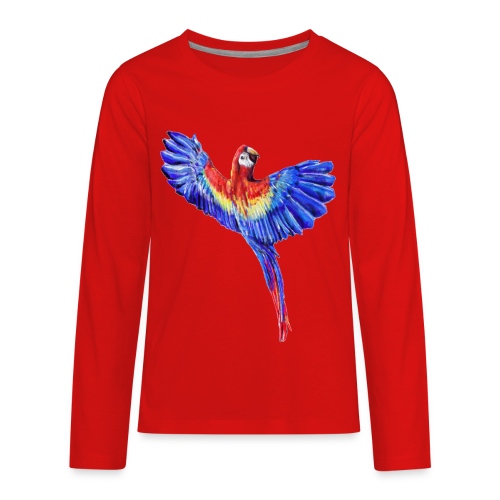 Scarlet macaw parrot - Kids' Premium Long Sleeve T-Shirt