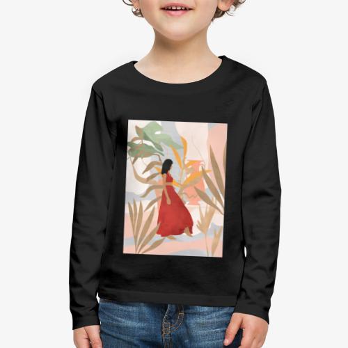 Red Dahlia summer flower - Kids' Premium Long Sleeve T-Shirt