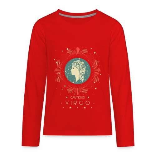 Zodiac sign Cautious Virgo August September - Kids' Premium Long Sleeve T-Shirt
