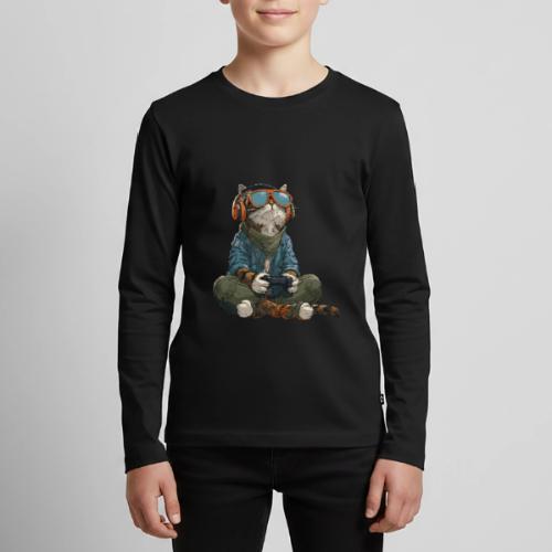 Cat: Purrfect Player - Kids' Premium Long Sleeve T-Shirt