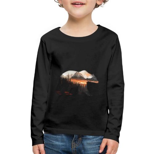 Canada Bear: fiery tones - Kids' Premium Long Sleeve T-Shirt