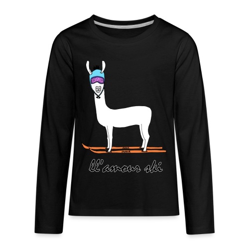 Skiin' llama - Kids' Premium Long Sleeve T-Shirt