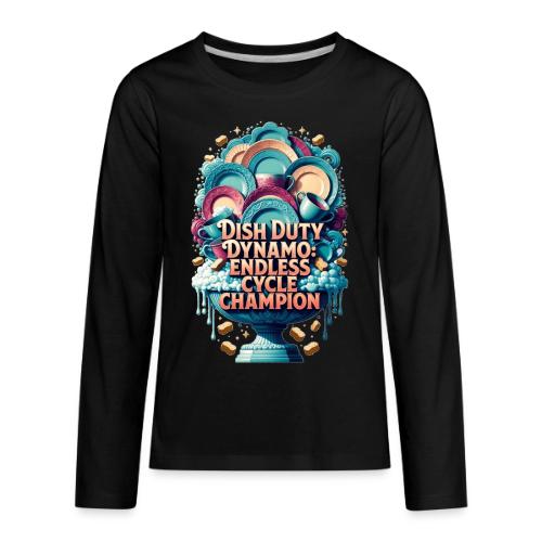 Dish Duty Dynamo T Shirt, Endless Cycle Champion - Kids' Premium Long Sleeve T-Shirt