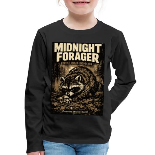 Midnight Forager Raccoon Mushroom Hunter - Kids' Premium Long Sleeve T-Shirt