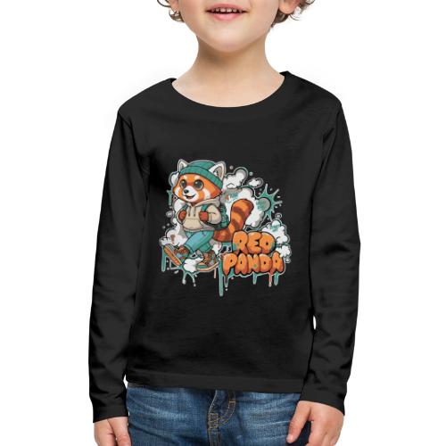 Red Panda Street Graffiti Vibes - Kids' Premium Long Sleeve T-Shirt