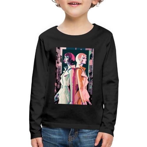 Trench Coats - Vibrant Colorful Fashion Portrait - Kids' Premium Long Sleeve T-Shirt