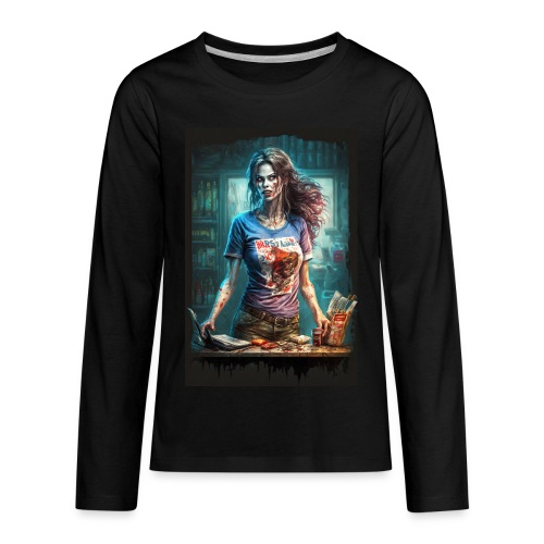 Zombie Cashier Girl 06B: Zombies In Everyday Life - Kids' Premium Long Sleeve T-Shirt