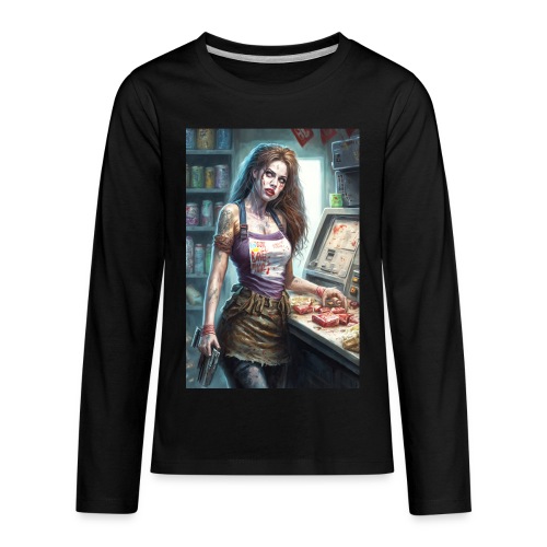 Zombie Cashier Girl 08: Zombies In Everyday Life - Kids' Premium Long Sleeve T-Shirt