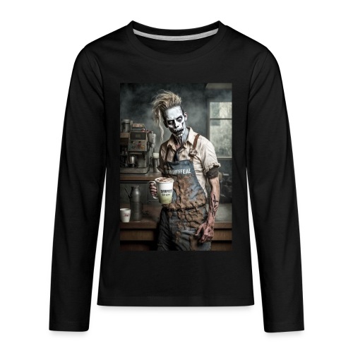 Zombie Coffee Barista 02: Zombies In Everyday Life - Kids' Premium Long Sleeve T-Shirt