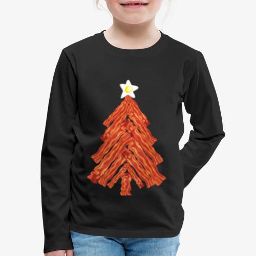 Funny Bacon and Egg Christmas Tree - Kids' Premium Long Sleeve T-Shirt