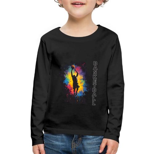High Energy Basketball Paint Splatter Art - Kids' Premium Long Sleeve T-Shirt
