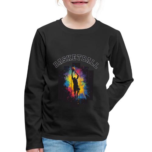 Basketball Slam Dunk Splash Design - Kids' Premium Long Sleeve T-Shirt