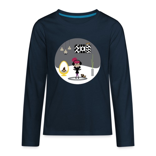 Stylish Girl Grooving to Her Own Beat - Kids' Premium Long Sleeve T-Shirt