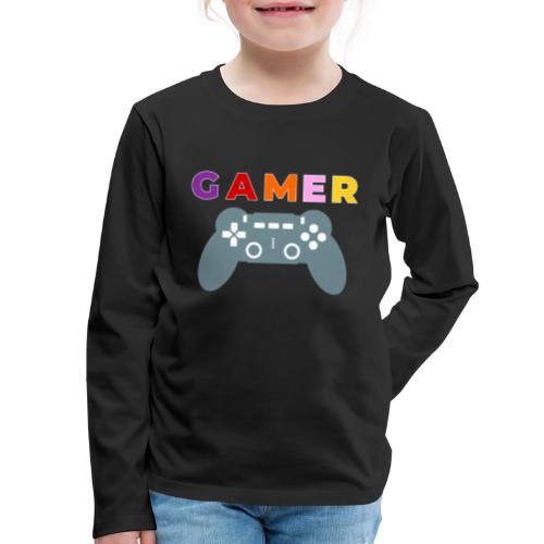 Colorful Gamer Controller Graphic - Kids' Premium Long Sleeve T-Shirt