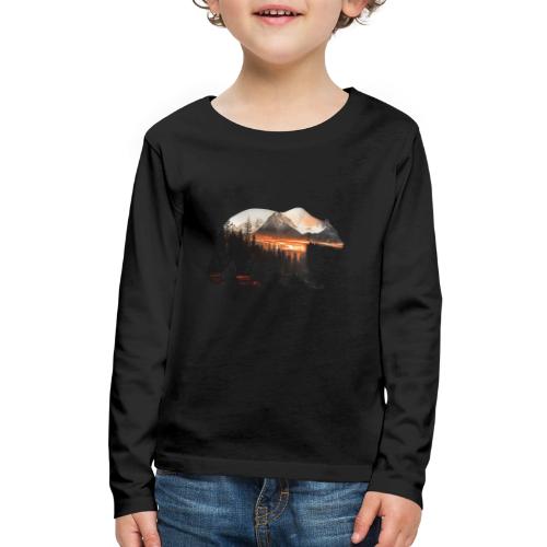 Canada Bear: fiery tones - Kids' Premium Long Sleeve T-Shirt