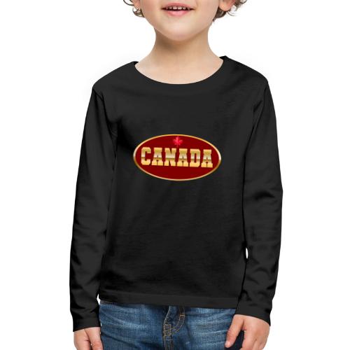 Canada in golden letters - Kids' Premium Long Sleeve T-Shirt