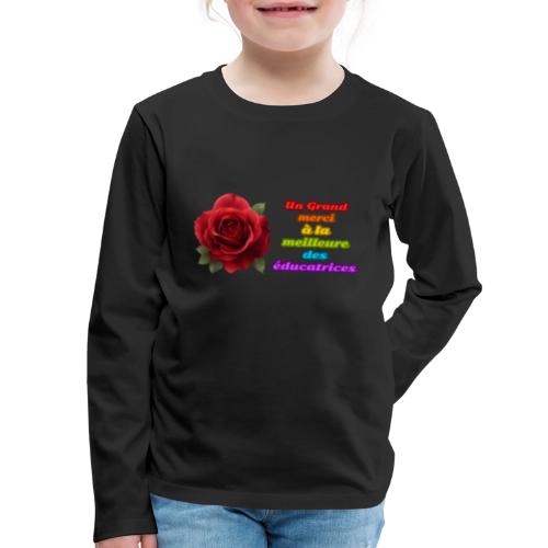 Thank You Educator: Pink and Rainbow Message - Kids' Premium Long Sleeve T-Shirt