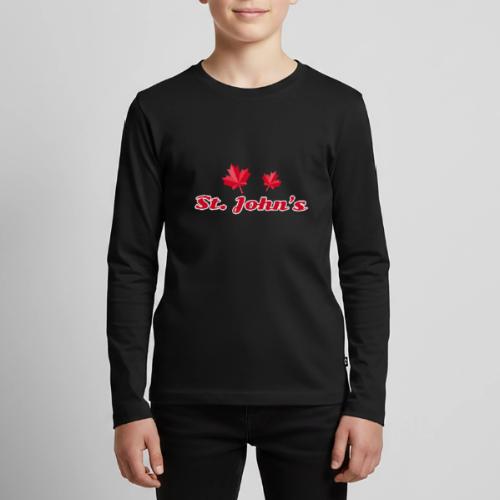 St. John's with two red maple leaves - Kids' Premium Long Sleeve T-Shirt