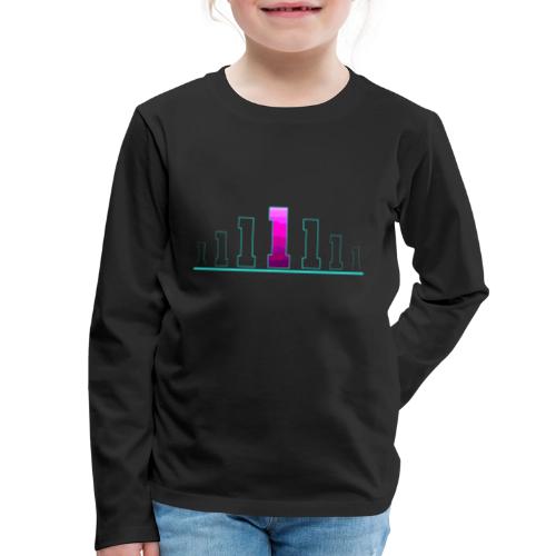 Number 1 in Magenta: Varsity Font - Kids' Premium Long Sleeve T-Shirt