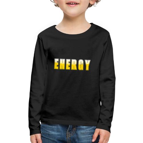 ENERGY Electric Yellow Power Word Design - Kids' Premium Long Sleeve T-Shirt