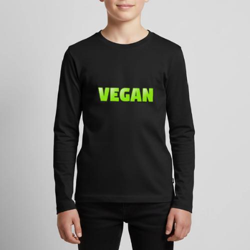 Vegan Bold Green Typography Design - Kids' Premium Long Sleeve T-Shirt