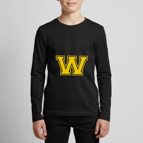 Letter W – Capital Athletic Alphabet Monogram - Kids' Premium Long Sleeve T-Shirt