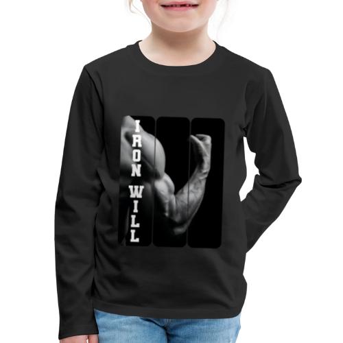 Bodybuilding: Iron Will - Kids' Premium Long Sleeve T-Shirt