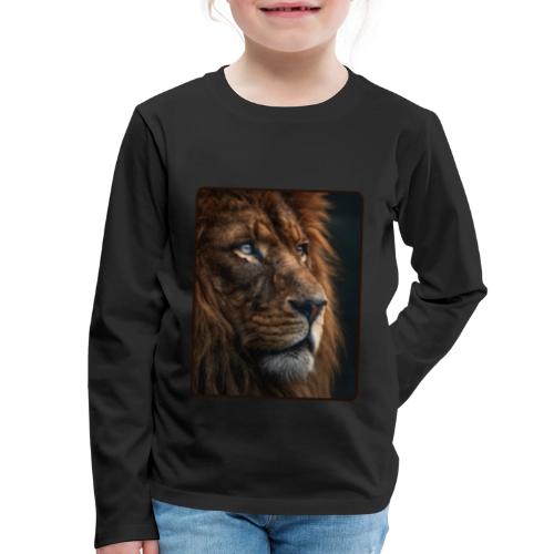 Lion Portrait Majestic Wildlife Design - Kids' Premium Long Sleeve T-Shirt