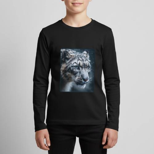 Snow Leopard Blue Eyes Design - Kids' Premium Long Sleeve T-Shirt