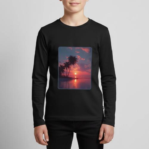 Tropical Sunset Ocean Reflection Design - Kids' Premium Long Sleeve T-Shirt