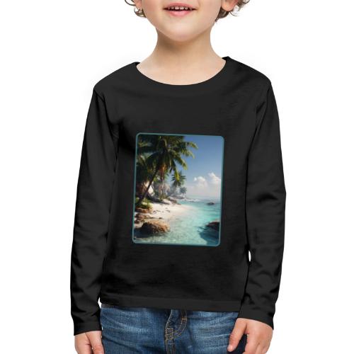 Tropical Beach Paradise Palm Design - Kids' Premium Long Sleeve T-Shirt