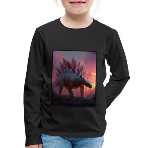 Stegosaurus Sunset Forest Design - Kids' Premium Long Sleeve T-Shirt