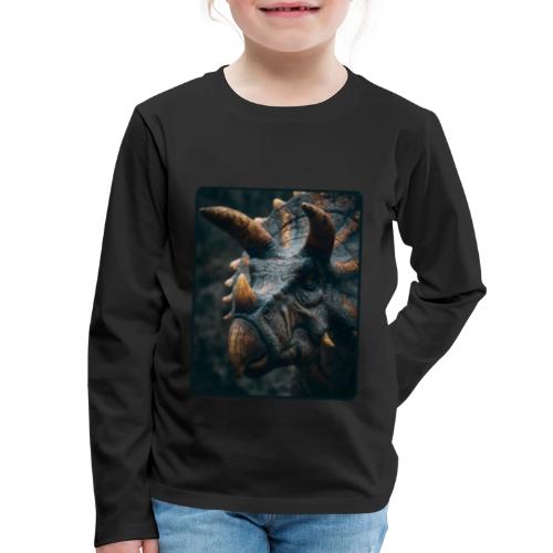 Triceratops Detailed Portrait Design - Kids' Premium Long Sleeve T-Shirt